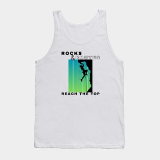 Rocks and Routes - Reach the Top | Climbers | Climbing | Rock climbing | Outdoor sports | Nature lovers | Bouldering Tank Top